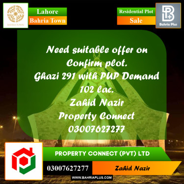 Residential Plot for Sale in Sector F - Ghazi Block -  Bahria Town, Lahore - (BP-165510)