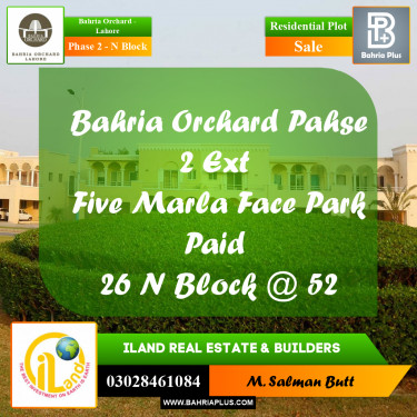 Residential Plot for Sale in Phase 2 - N Block -  Bahria Orchard, Lahore - (BP-165528)