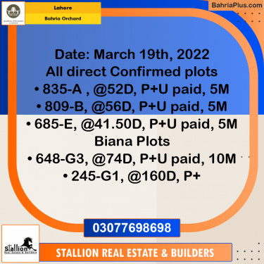 Residential Plot for Sale in OLC-A Block -  Bahria Orchard, Lahore - (BP-165536)