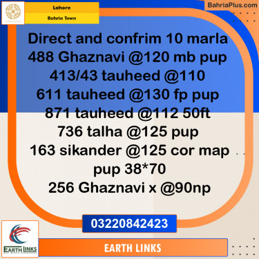 Residential Plot for Sale in Sector F - Ghaznavi Block -  Bahria Town, Lahore - (BP-165603)
