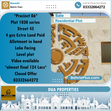 250 Sq. Yards Residential Plot for Sale in Precinct 6 -  Bahria Town, Karachi - (BP-165605)