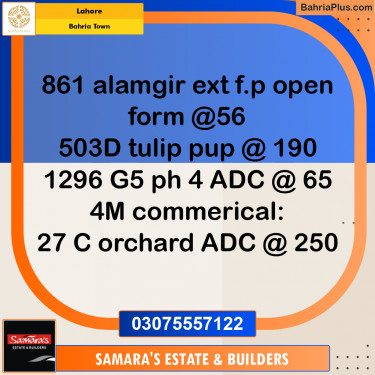 Residential Plot for Sale in Sector F - Alamgir Block -  Bahria Town, Lahore - (BP-165639)