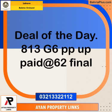 Residential Plot for Sale in Phase 4 - G6 Block -  Bahria Orchard, Lahore - (BP-165677)