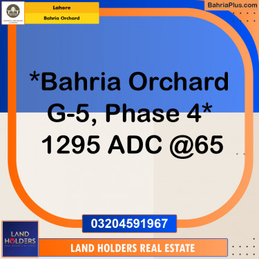 Residential Plot for Sale in Phase 4 - G5 Block -  Bahria Orchard, Lahore - (BP-165679)