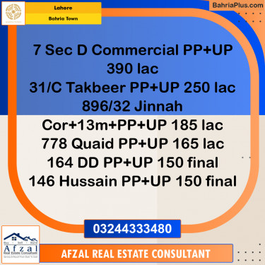 Residential Plot for Sale in Sector B - Takbeer Block -  Bahria Town, Lahore - (BP-165696)