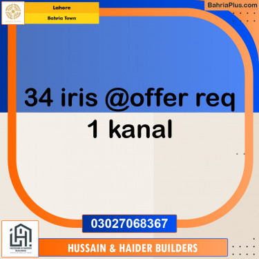 Residential Plot for Sale in Sector C - Iris Block -  Bahria Town, Lahore - (BP-165716)