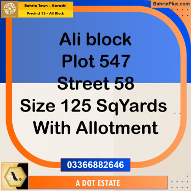 125 Sq. Yards Residential Plot for Sale in Precinct 12 - Ali Block -  Bahria Town, Karachi - (BP-165776)