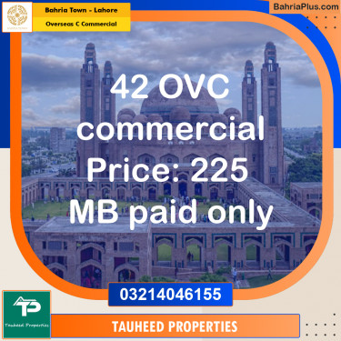 Commercial Plot for Sale in Overseas C Commercial -  Bahria Town, Lahore - (BP-165822)