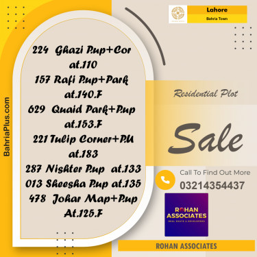 Residential Plot for Sale in Sector F - Ghazi Block -  Bahria Town, Lahore - (BP-165852)