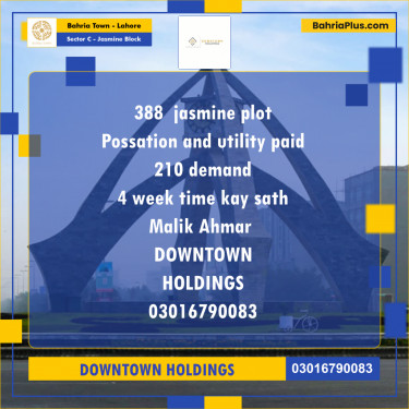 Residential Plot for Sale in Sector C - Jasmine Block -  Bahria Town, Lahore - (BP-165857)