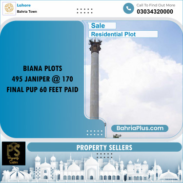 Residential Plot for Sale in Sector C - Janiper Block -  Bahria Town, Lahore - (BP-165861)