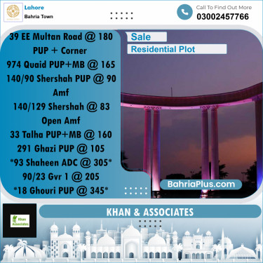 Residential Plot for Sale in Sector D - EE Multan Block -  Bahria Town, Lahore - (BP-165894)