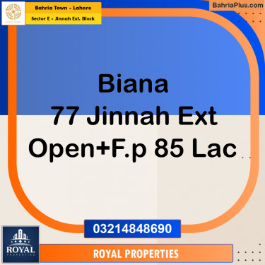 Residential Plot for Sale in Sector E - Jinnah Ext. Block -  Bahria Town, Lahore - (BP-165938)