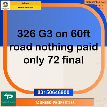 Residential Plot for Sale in Phase 4 - G3 Block -  Bahria Orchard, Lahore - (BP-165974)