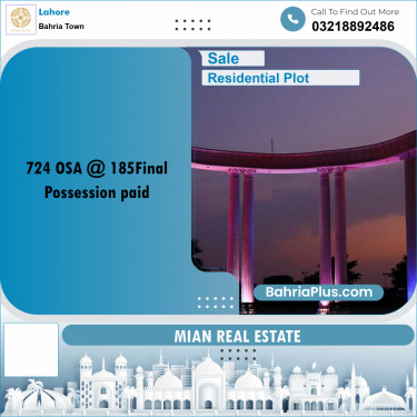 Residential Plot for Sale in Overseas A -  Bahria Town, Lahore - (BP-165980)