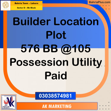 Residential Plot for Sale in Sector D - BB Block -  Bahria Town, Lahore - (BP-165997)