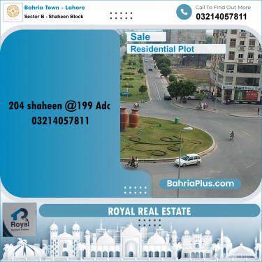 Residential Plot for Sale in Sector B - Shaheen Block -  Bahria Town, Lahore - (BP-166043)