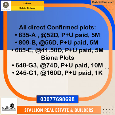 Residential Plot for Sale in OLC-A Block -  Bahria Orchard, Lahore - (BP-166090)