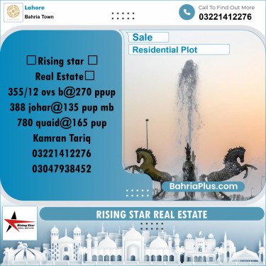 Residential Plot for Sale in Overseas B -  Bahria Town, Lahore - (BP-166095)