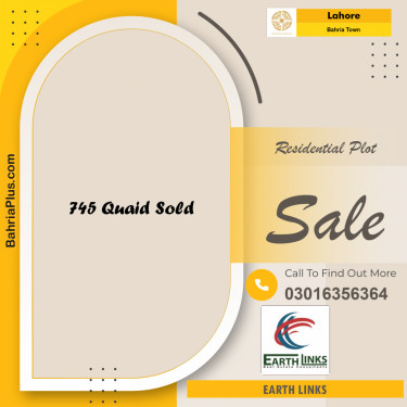 Residential Plot for Sale in Sector E - Quaid Block -  Bahria Town, Lahore - (BP-166191)