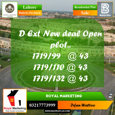 Residential Plot for Sale in Phase 2 - D Block -  Bahria Orchard, Lahore - (BP-166197)