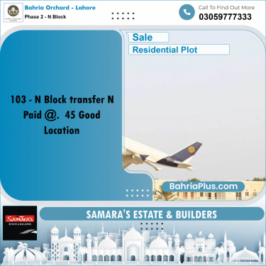 Residential Plot for Sale in Phase 2 - N Block -  Bahria Orchard, Lahore - (BP-166220)