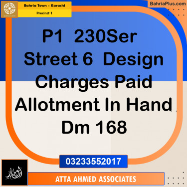 250 Sq. Yards Residential Plot for Sale in Precinct 1 -  Bahria Town, Karachi - (BP-166226)