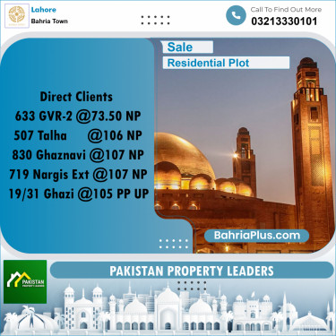 Residential Plot for Sale in Golf Phase 2 -  Bahria Town, Lahore - (BP-166227)