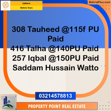 Residential Plot for Sale in Sector F - Tauheed Block -  Bahria Town, Lahore - (BP-166236)