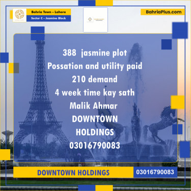 Residential Plot for Sale in Sector C - Jasmine Block -  Bahria Town, Lahore - (BP-166250)