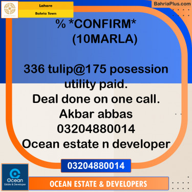 Residential Plot for Sale in Sector C - Tulip Block -  Bahria Town, Lahore - (BP-166282)