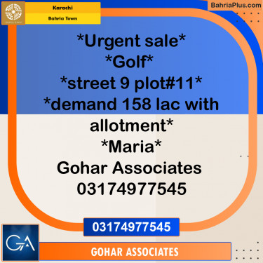 Residential Plot for Sale in Precinct 20 Golf -  Bahria Town, Karachi - (BP-166292)