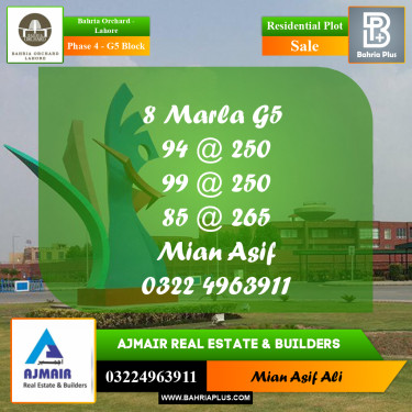 Residential Plot for Sale in Phase 4 - G5 Block -  Bahria Orchard, Lahore - (BP-166310)