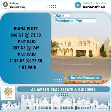 Residential Plot for Sale in Phase 4 - G3 Block -  Bahria Orchard, Lahore - (BP-166477)