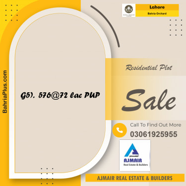 Residential Plot for Sale in Bahria Orchard, Lahore - (BP-166493)