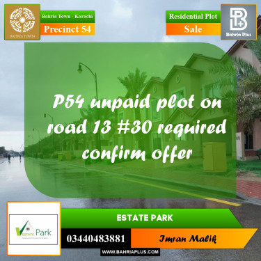 Residential Plot for Sale in Precinct 54 -  Bahria Town, Karachi - (BP-166503)