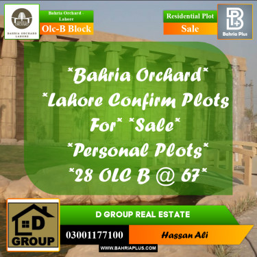 Residential Plot for Sale in OLC-B Block -  Bahria Orchard, Lahore - (BP-166567)
