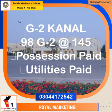 Residential Plot for Sale in Phase 4 - G2 Block -  Bahria Orchard, Lahore - (BP-166603)