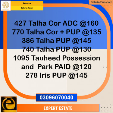 Residential Plot for Sale in Sector F - Talha Block -  Bahria Town, Lahore - (BP-166616)