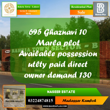 Residential Plot for Sale in Sector F - Ghaznavi Block -  Bahria Town, Lahore - (BP-166806)
