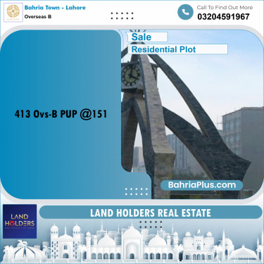 Residential Plot for Sale in Overseas B -  Bahria Town, Lahore - (BP-166807)