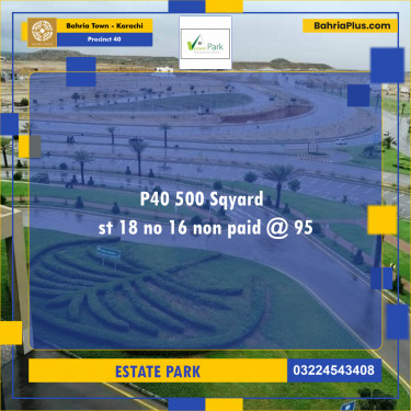 Residential Plot for Sale in Precinct 40 -  Bahria Town, Karachi - (BP-166874)