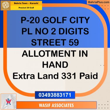 Residential Plot for Sale in Precinct 20 Golf -  Bahria Town, Karachi - (BP-166893)