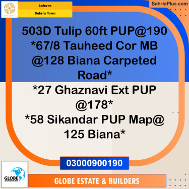 Residential Plot for Sale in Sector C - Tulip Block -  Bahria Town, Lahore - (BP-166923)