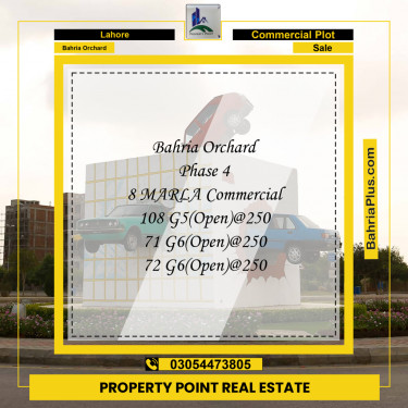 Commercial Plot for Sale in Phase 4 - G5 Commercial -  Bahria Orchard, Lahore - (BP-166924)