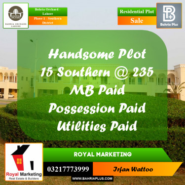 Residential Plot for Sale in Phase 1 - Southern District -  Bahria Orchard, Lahore - (BP-166938)