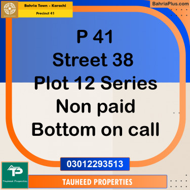 500 Sq. Yards Residential Plot for Sale in Precinct 41 -  Bahria Town, Karachi - (BP-166963)
