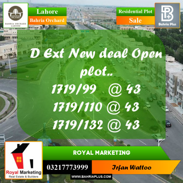 Residential Plot for Sale in Bahria Orchard, Lahore - (BP-167038)