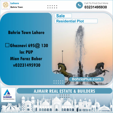 Residential Plot for Sale in Sector F - Ghaznavi Block -  Bahria Town, Lahore - (BP-167047)