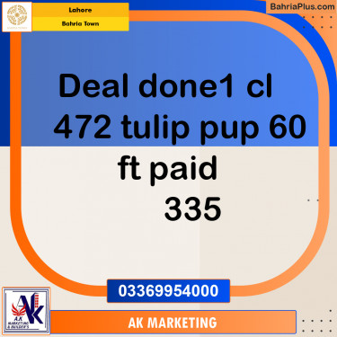 Residential Plot for Sale in Sector C - Tulip Block -  Bahria Town, Lahore - (BP-167057)